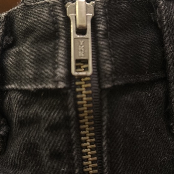 Carmar Zipper Zip Front Black Denim Jean Mini Skirt Washed Black Size 25 - Picture 5 of 7